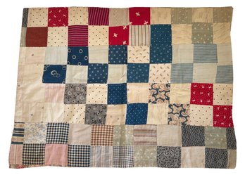 Antique Crib Quilt. Handmade Patchwork Quilt. 19 Inches Long.
