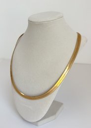 14k Yellow Gold Herringbone Necklace. Solid Gold. Estate Jewelry. 24' Long Chain. 28.18 DWTS (pennyweights)
