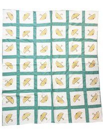 Vintage Umbrella Pattern, Quilt Top. 88.50' X 73.50'