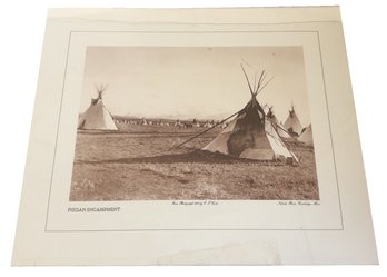 Print Of 'Piegan Encampment', Original Image By Edward S. Curtis.