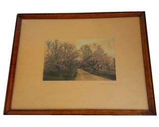 Framed Wallace Nutting (signed) Landscape Colored Image Titled: A Keene Road. 20th-century New England