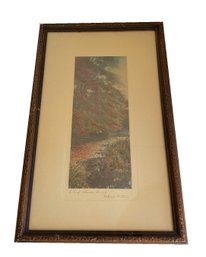 Hand-colored Photograph Titled 'A Leaf-Strewn Brook' By American Artist And Photographer Wallace Nutting