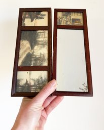 Two Fred Thompson Works Of Art Pieces:  Triple-paneled Framed Landscape & Trumeau Wall Mirror. Photos