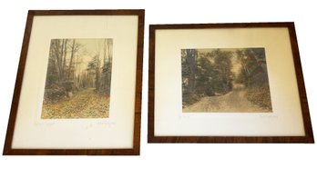 Two Framed Colored Fred Thompson Photographs. Landscape Images Titled: Nature's Carpet & The Forks
