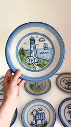 Set Of Eight (8) HADLEY Plates