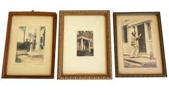 Three Framed And Signed Fred Thompson Images: Architectural Environmental Portraits. Women.