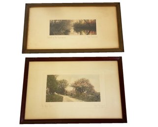 Two Framed Fred Thomspon Landscape Images.