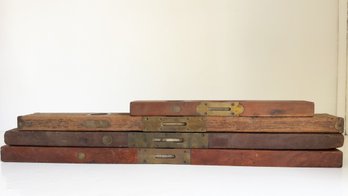 Four Wooden Vintage/antique Levels. Some Made By Stanley. Tools.