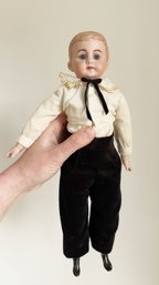 Vintage American School Boy Doll. Made By Landen. 13 Inches Tall