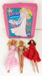 Vintage 1977 Mattel Barbie Fashion Doll Case & Three Vintage Barbie Dolls And Clothing!