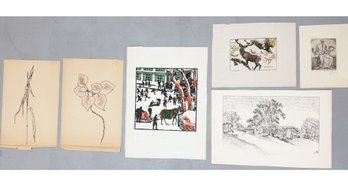 Six (6) Works Of Art On Paper