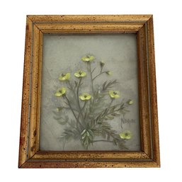 Vintage Three-dimensional Hand-painted Floral Art. Framed. Signed By Edmond J. Nogar