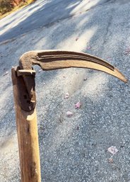 Antique Wooden Hay Scythe. Farm Tool.