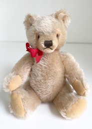 Vintage Steiff Teddy Bear With Red Bow