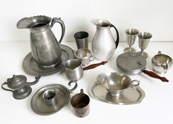 Large Collection Of Vintage Pewter House Wares/table Pieces.