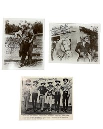 Three (3) Autographed Photos Of Sunset Carson.