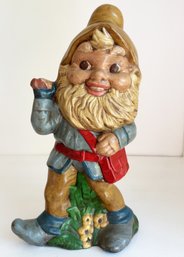 Large Vintage Ceramic Gnome. Garden Decor.