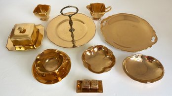 Royal Winton Made In England Misc. Gold Colored Serving Dishes. Tableware. Holiday Decoration. Fancy Design