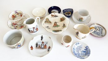 Collection Of Antique And Vintage Porcelain & Ceramic Pieces. Tea Cups And Saucers. Child's Plates.