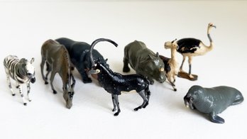 Lot Of Eight (8) Painted Small Metal Animals