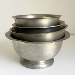 Four (4) Pewter Bowls.