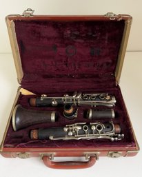 Antique Clarinet In Original Case Lined With Velvet