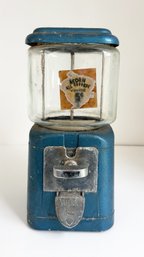Vintage Oak Manufacturing Acorn All Purpose Vendor Gumball & Candy Machine. Blue Color. Mid 20th Century