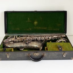 Vintage Saxophone In Original Box. Musical Instrument.