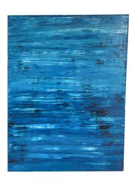 Blue Abstract Acyrlic Painting On Stretched Canvas Done By David Wulbrecht Of Maine. 18'x24'