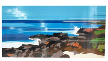 LARGE Vibrant Seascape Painting On Plexi Glass. 48' X 24'
