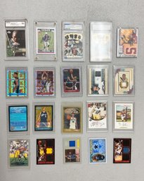 Collection Of 20 (twenty) Sports Cards. Graded, Jersey, Etc