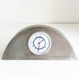 Semi-circular Wedgwood Pewter/silver-tone Mantle Clock