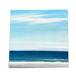 Small Coastal Seascape Painting Signed By Nancy Clark