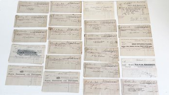 Antique Ephemera Paper Lot. Receipts. History.