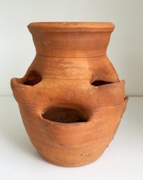 Terracotta Strawberry Planter. 12 Inches Tall.