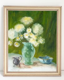 Vintage Framed Floral Still Life Painting By Howard Founds 1985. Signed Lower Right Corner.
