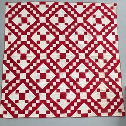 Vintage Red And White Quilt.
