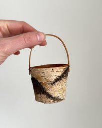 Small, Handmade Birch Bark Bucket With Handle
