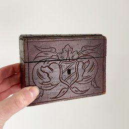 Hand-carved Wooden Small Box. Perfume Box. Trinket Box. 4.75' Long