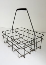 Vintage Metal Wire Milk Bottle Carrier