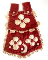 Antique Velvet And Other Fabric Decorative Textile, Pouch, Doll Accessory, Pot Holder, Trivet, Multi Use
