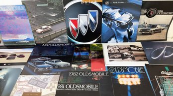 Large Vintage Lot Of 1980s Automobile Brochures. Oldmobile, Buick & More! Nostalgia Paper, Car Info, Ephmera