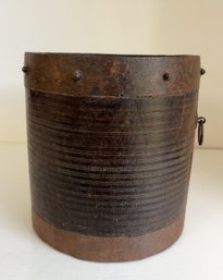 Antique Metal Bound Hardwood Container.