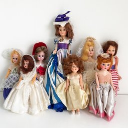 Collection Of Vintage MCM Hard Plastic Dolls. Fashion Dolls, Sleepy Eyes. Doll Collector. Fun Toys.
