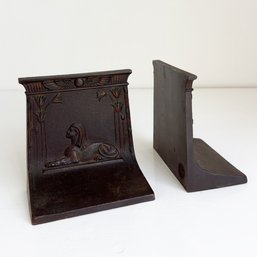 Bradley & Hubbard Cast Metal Book Ends. Egyptian Theme. Home Decor. Library Decorating.