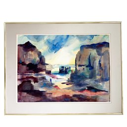Large Framed Original Water Color Painting. (no Glass) Signed By Elizabeth Acton