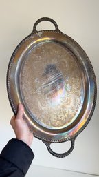 Vintage Silver-plated Oval Serving Tray