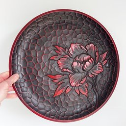 Lacquerware Plate, Floral Design.