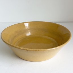 Antique Americana Yellow Ware Bowl. Shallow Bowl. 12.25' Diameter. Country Decor.