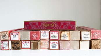 Collection Of Vintage Q.R.S. Player Piano Rolls, Music Notes.